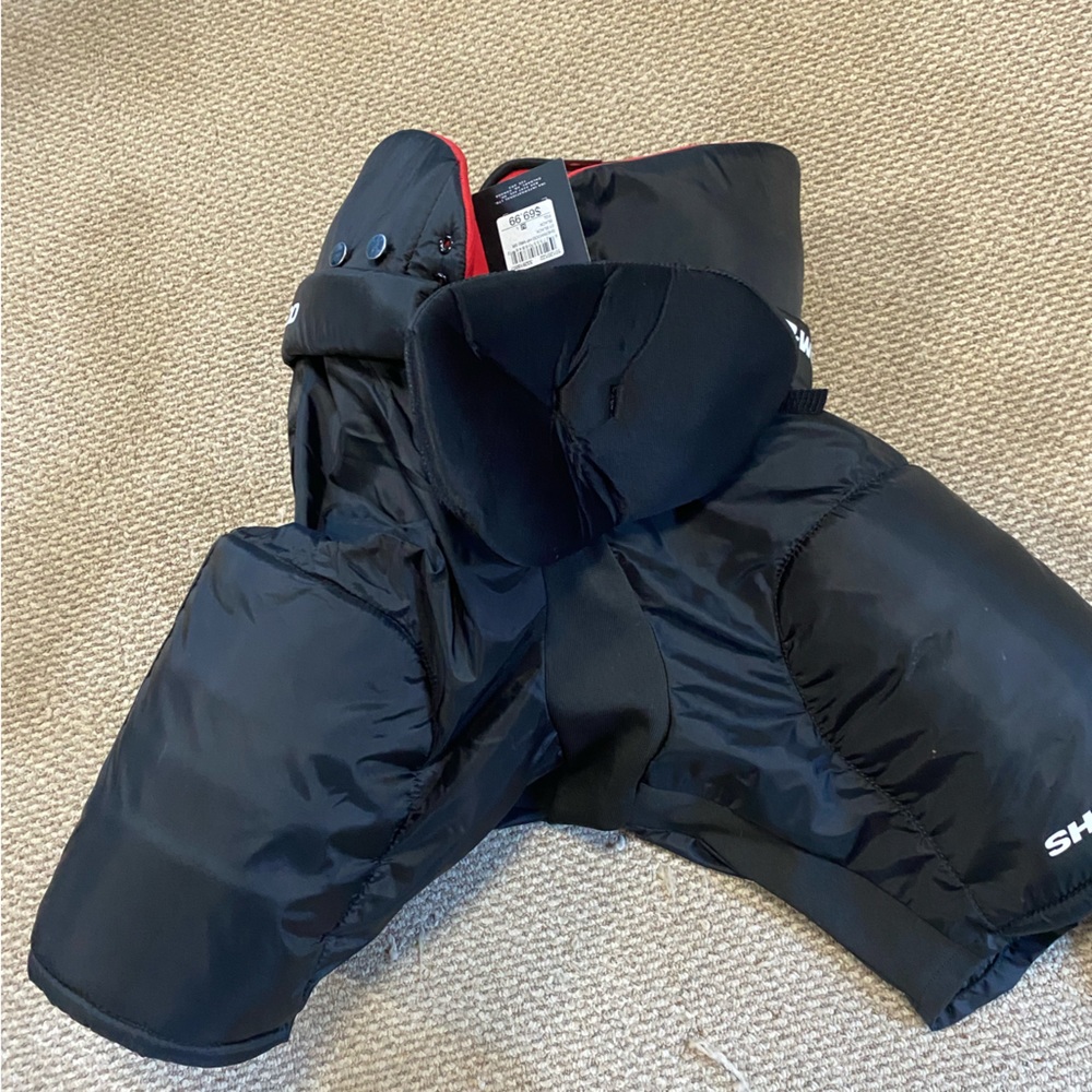 NWT black mens hockey pants, size large